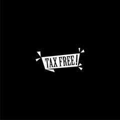 Tax free sign icon isolated on dark background