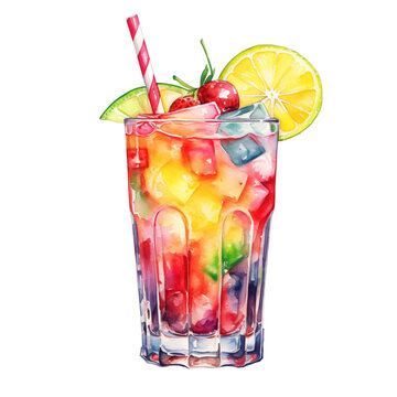Colorful Cocktails, Watercolor Summer Cocktails 