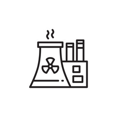 Nuclear plant icon. Nuclear plant flat sign design. Radiation vector symbol bio hazard pictogram. UX UI icon power plant
