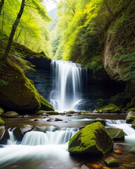 Waterfall Nature Scene