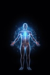 3d rendered illustration of a body, x-ray anatomy