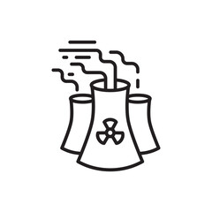 Nuclear plant icon. Nuclear plant flat sign design. Radiation vector symbol bio hazard pictogram. UX UI icon power plant