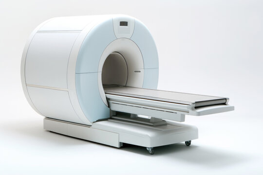 MRI machine, isolated in a studio, is a vital component of modern healthcare, utilizing magnetic resonance technology for accurate and in-depth diagnosis within the field of radiology.
