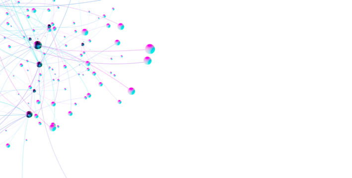 Abstract polygonal space with connecting dots and lines. Dark background. Connection structure. 3d Widescreen