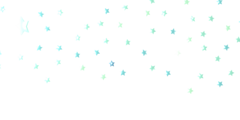 blue stars of confetti.