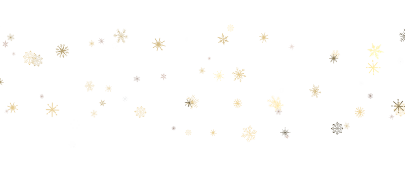 Snowflakes - golden openwork shiny snowflakes, star, 3D rendering.