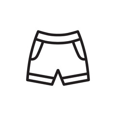 Shorts icon. Short flat sign design. Shorts vector symbol pictogram. UX UI icon 