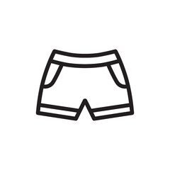 Shorts icon. Short flat sign design. Shorts vector symbol pictogram. UX UI icon 