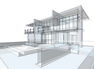 house building sketch architectural 3drendering