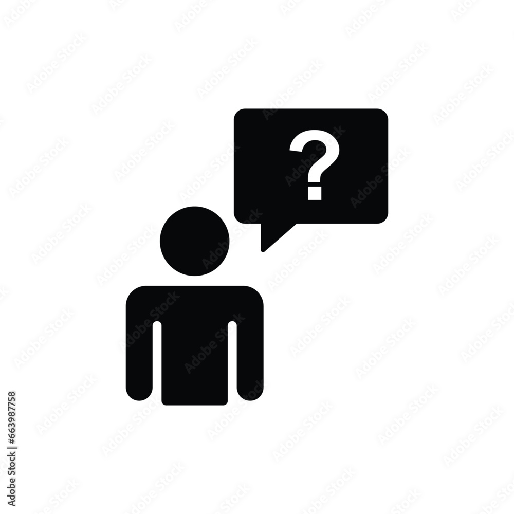 Wall mural asking question speech bubble icon vector