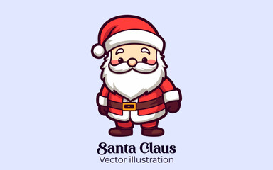 Cute Santa Claus as a Christmas cartoon character, Vector for Happy winter holiday