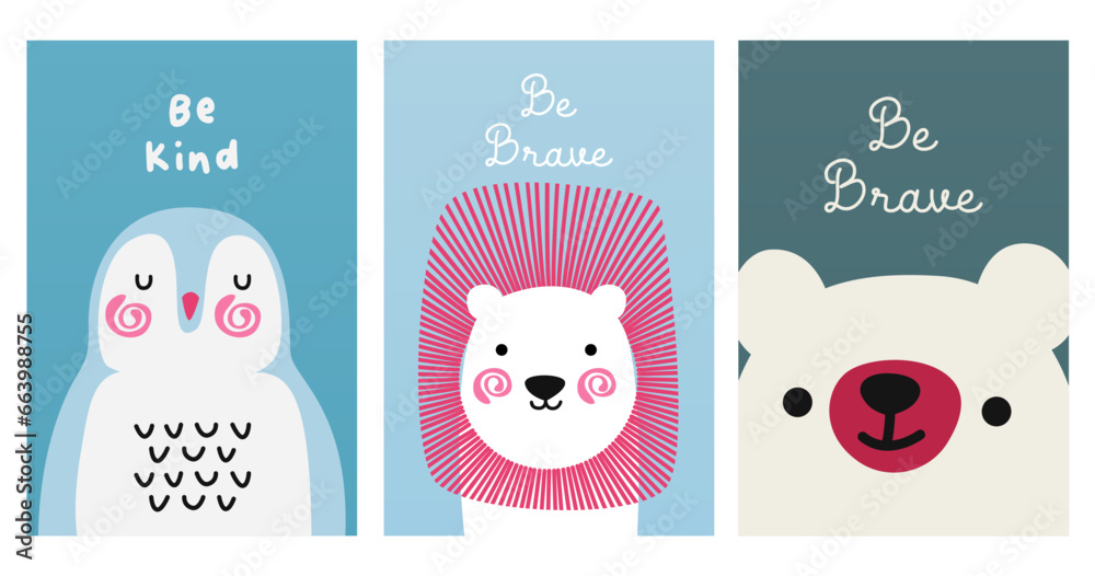 Sticker Nursery Wall Art Animals Baby Poster. Printable Cute Animal Nursery Wall Decor Poster