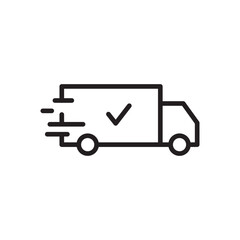 Delivery truck vector icon. Van flat sign design. Truck symbol pictogram. Lorry UX UI icon