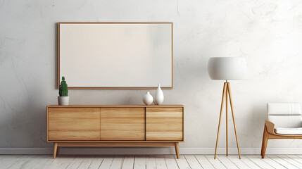 interior of a room with blank canvas