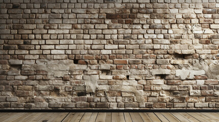Fototapeta na wymiar Old white ruined bricks on the wall background 3d Rendering