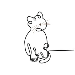cat line art . Cat love illustration. cats playing line art vector. Pet cats art