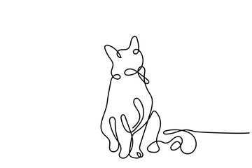 cat line art . Cat love illustration. cats playing line art vector. Pet cats art