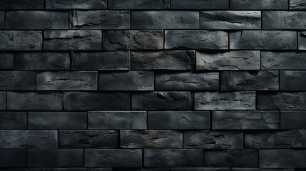 Texture of a black painted brick wall as a background or wallpaper 3d Rendering
