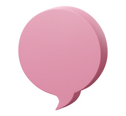 3D cute pink speech bubble icons isolated on blue pastel background. Minimal blank Message bubbles icons. 3D Chat icon set. 3d vector illustration