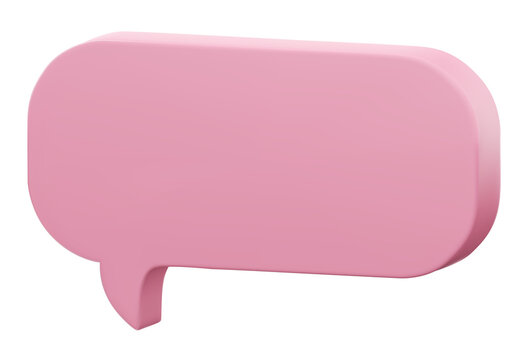 3D cute pink speech bubble icons isolated on blue pastel background. Minimal blank Message bubbles icons. 3D Chat icon set. 3d vector illustration