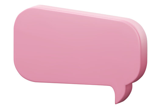 3D cute pink speech bubble icons isolated on blue pastel background. Minimal blank Message bubbles icons. 3D Chat icon set. 3d vector illustration