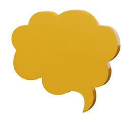 3D yellow cute white speech bubble icons isolated on  background. Minimal blank Message bubbles icons. 3D Chat icon set. 3d vector illustration.
