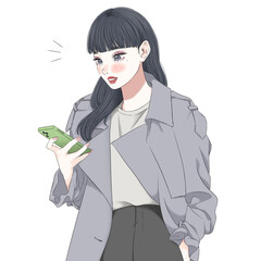 スマホを操作する女性