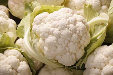 Cauliflower in the garden. Healthy vegetables harvesting. Ai Generative