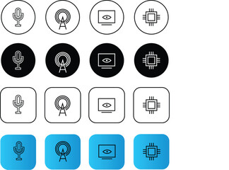 set of icons digital signal icon