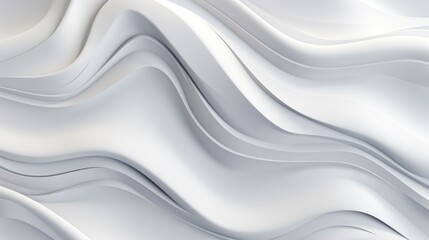 Obraz premium Futuristic abstract 3D white curved lines background. Modern gradient illustration, minimal. Digital drawing for interior design, fashion textile, wallpaper, website