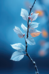 Raureif in Blau