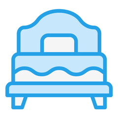 Single Bed Vector Icon Design Illustration