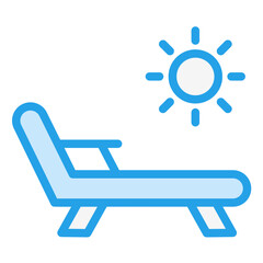 Deck Chair Vector Icon Design Illustration