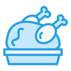 Roasted Chicken Vector Icon Design Illustration