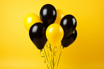 Photo banner generative ai concept black friday special sale offer isolated on yellow color background