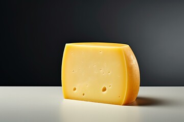 Single cheese on white background with depth of field. Generative AI