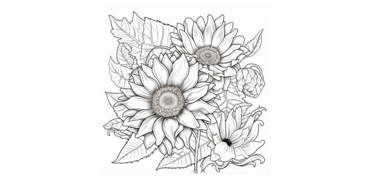 hand drawn sketch of flowers