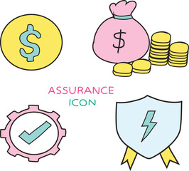 set of icons of money. set of Assurance icon
