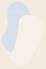 Abstract Minimalist Soft Beige Colored Doodle Poster Template Pattern background