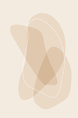 Abstract Minimalist Soft Beige Colored Doodle Poster Template Pattern background