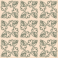 Floral ornament seamless pattern. Modern vector hand drawn background with flowers. Colorful repeatable backdrop for surface design
