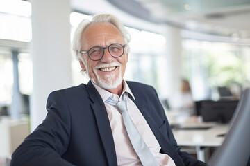 Naklejka premium Portrait of a senior business man in the office