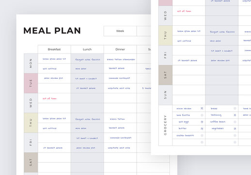Meal Planner Layout