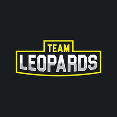 Vector team leopard  Sports club text logo design, editable template, fonts for logo animal mascot,lettering for esports team