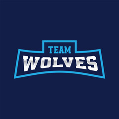 Obraz premium Vector team wolves league Sports club text logo design, editable template, fonts for logo animal mascot,lettering for esports team