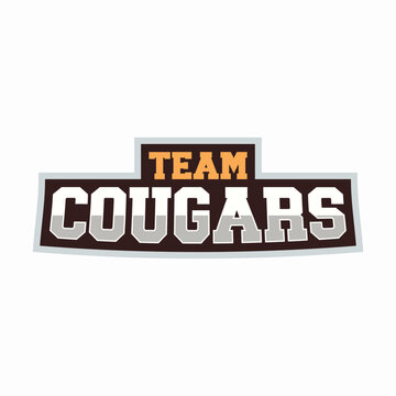 Vector team cougars Sports club text logo design, editable template, fonts for logo animal mascot,lettering for esports team