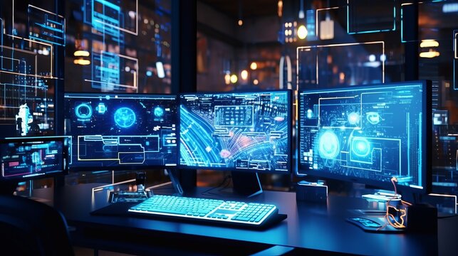 A team of programmers collaborating in a technology startup