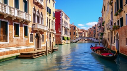 Fototapeta na wymiar Exploring the rich history of Venice, Italy through its iconic architecture and picturesque canals