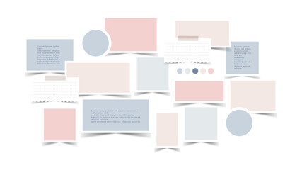 Vector photo collage template moodboard pictures grids vector illustration	