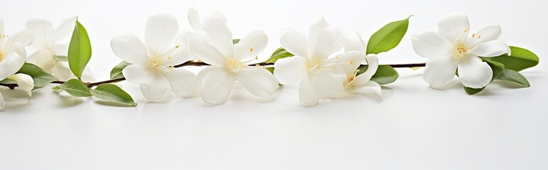 Obraz na płótnie Canvas Jasmine flowers on white surface.